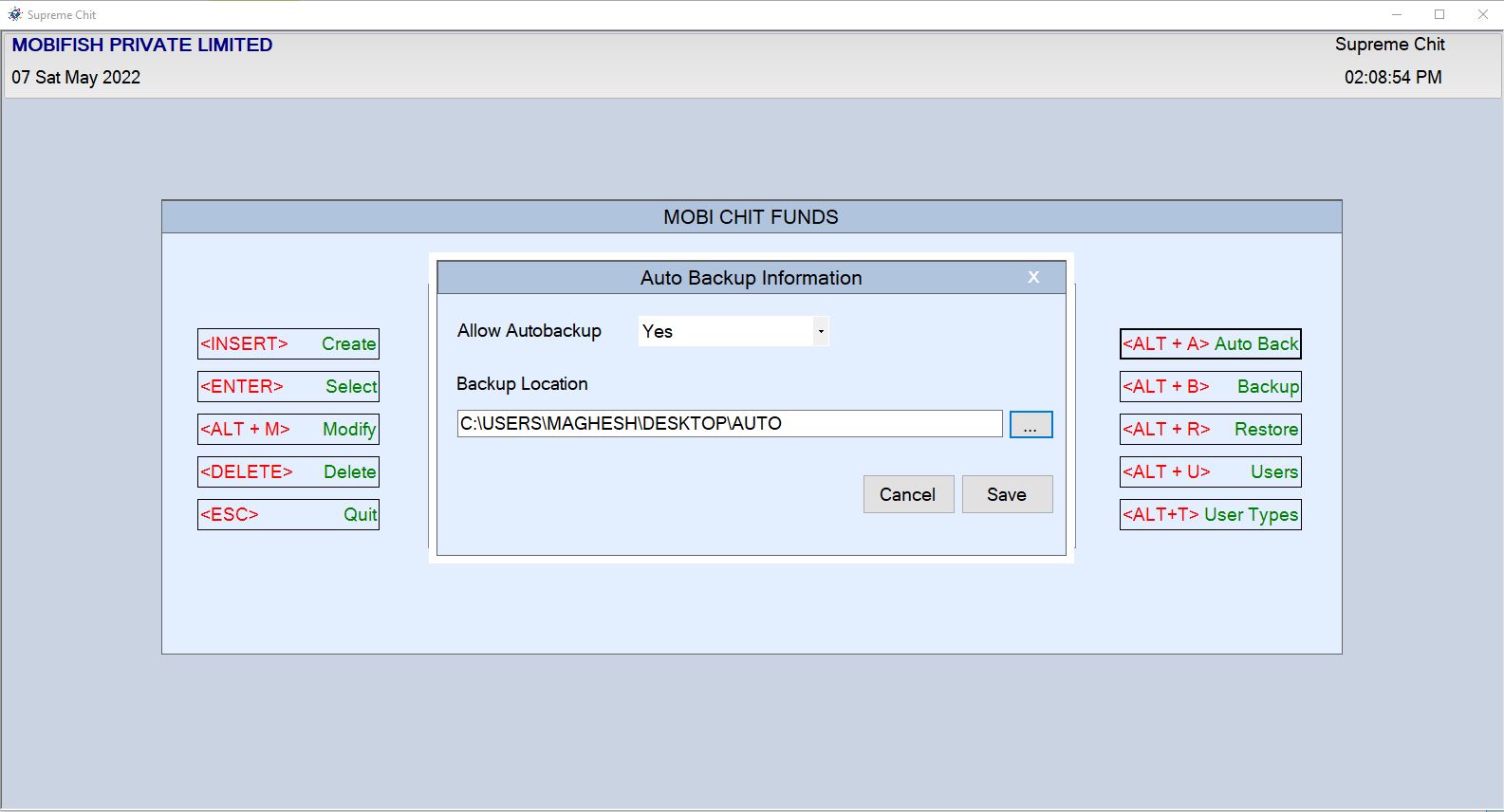 Company Modification Page