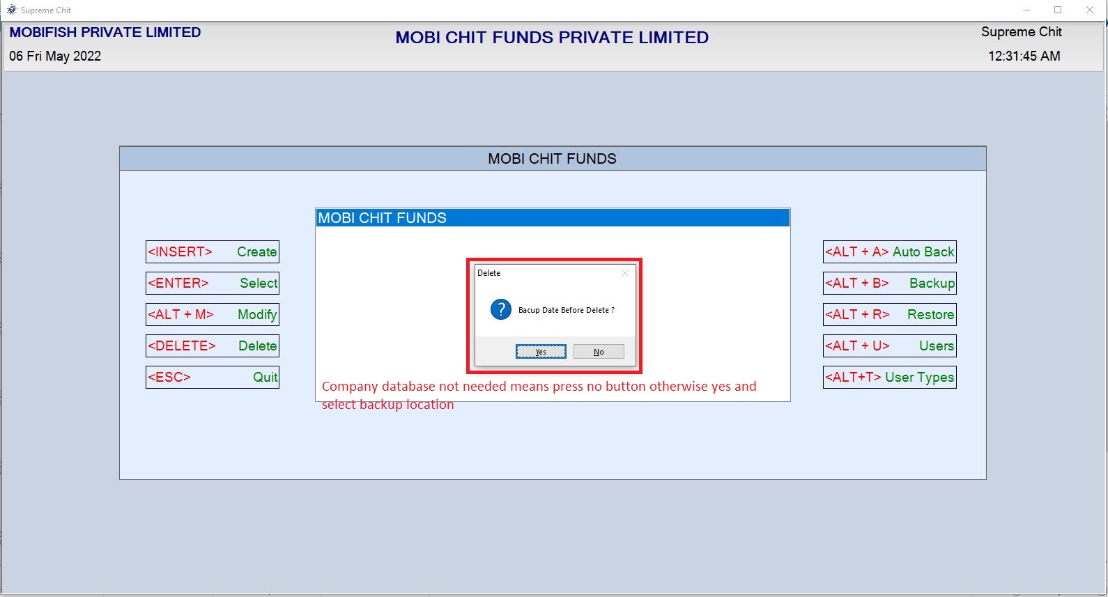 Company Modification Page