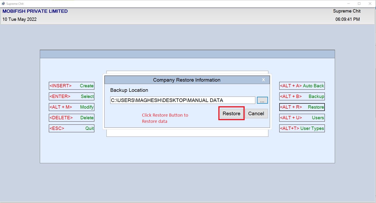 Company Modification Page